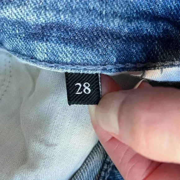 7 For All Mankind Maribel Original Bootcut Jeans Beaded Flower Pockets Size 28 - Picture 6 of 10